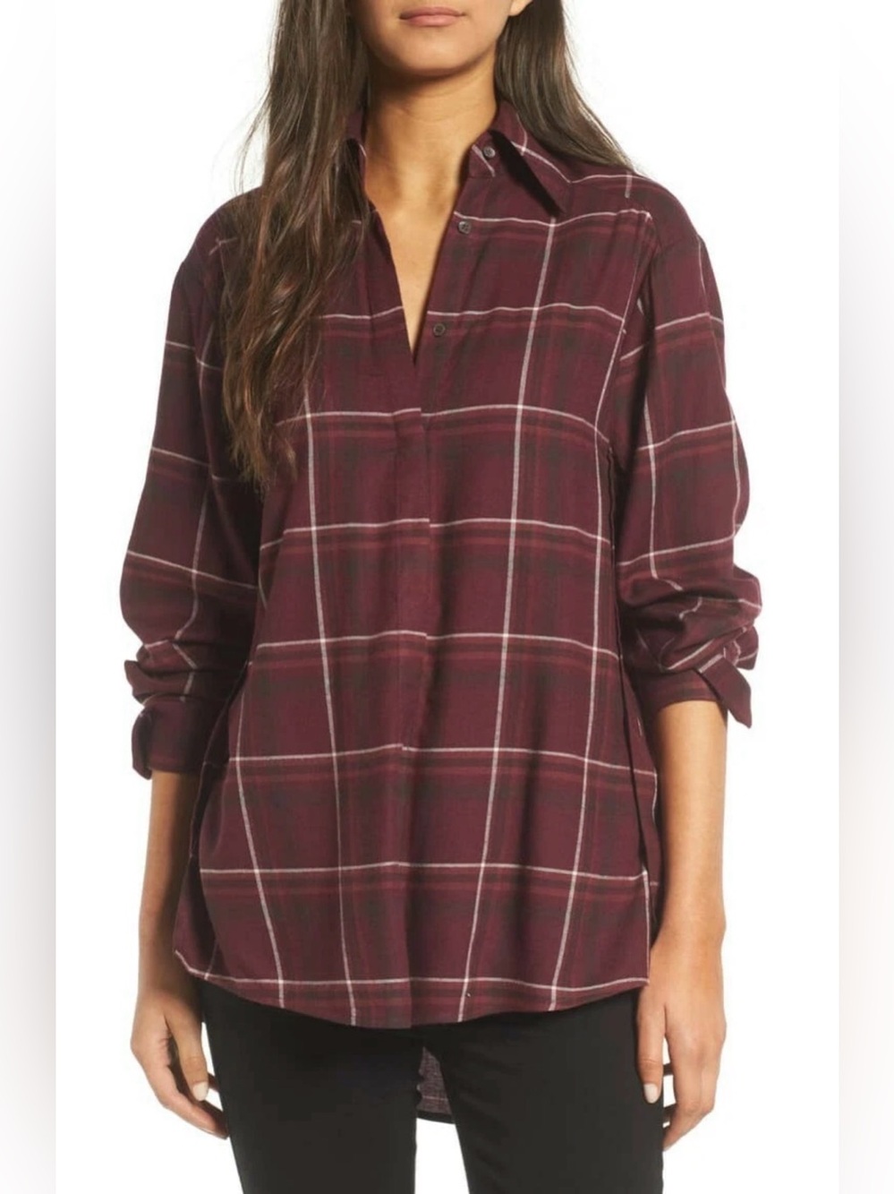 PAIGE Joss Oversized Plaid Shirt